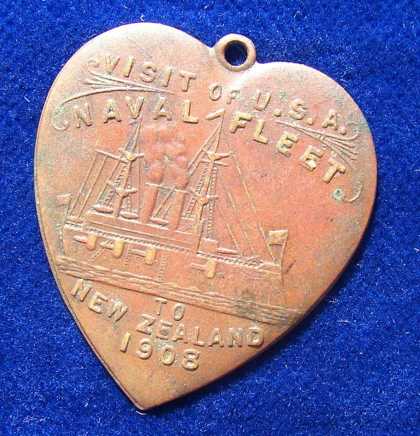1908 usa naval visit @ auckland bronze medal