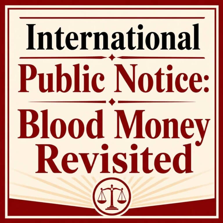 International Public Notice: Blood Money Revisited