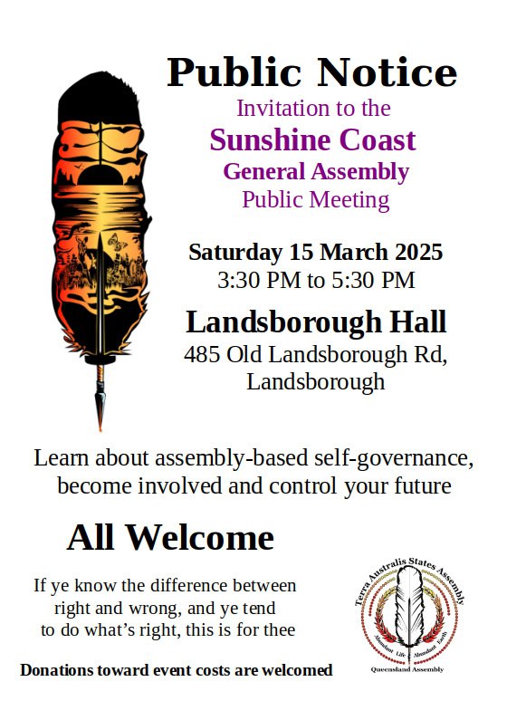 sunshine coast assembly 15 march 2025