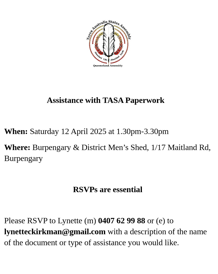 tasa local paperwork 12 april 2025