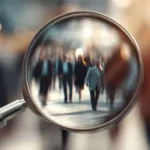 magnifying glass with people