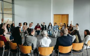group in a circle