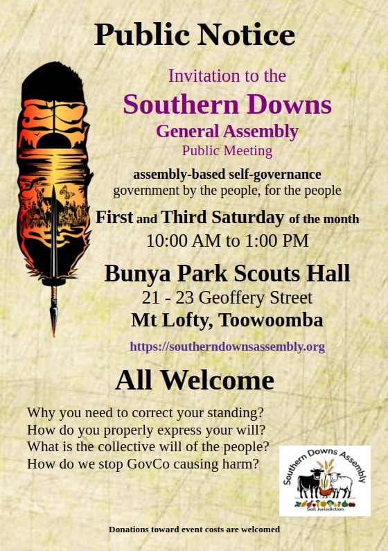 1st and 3rd saturday southern downs assembly
