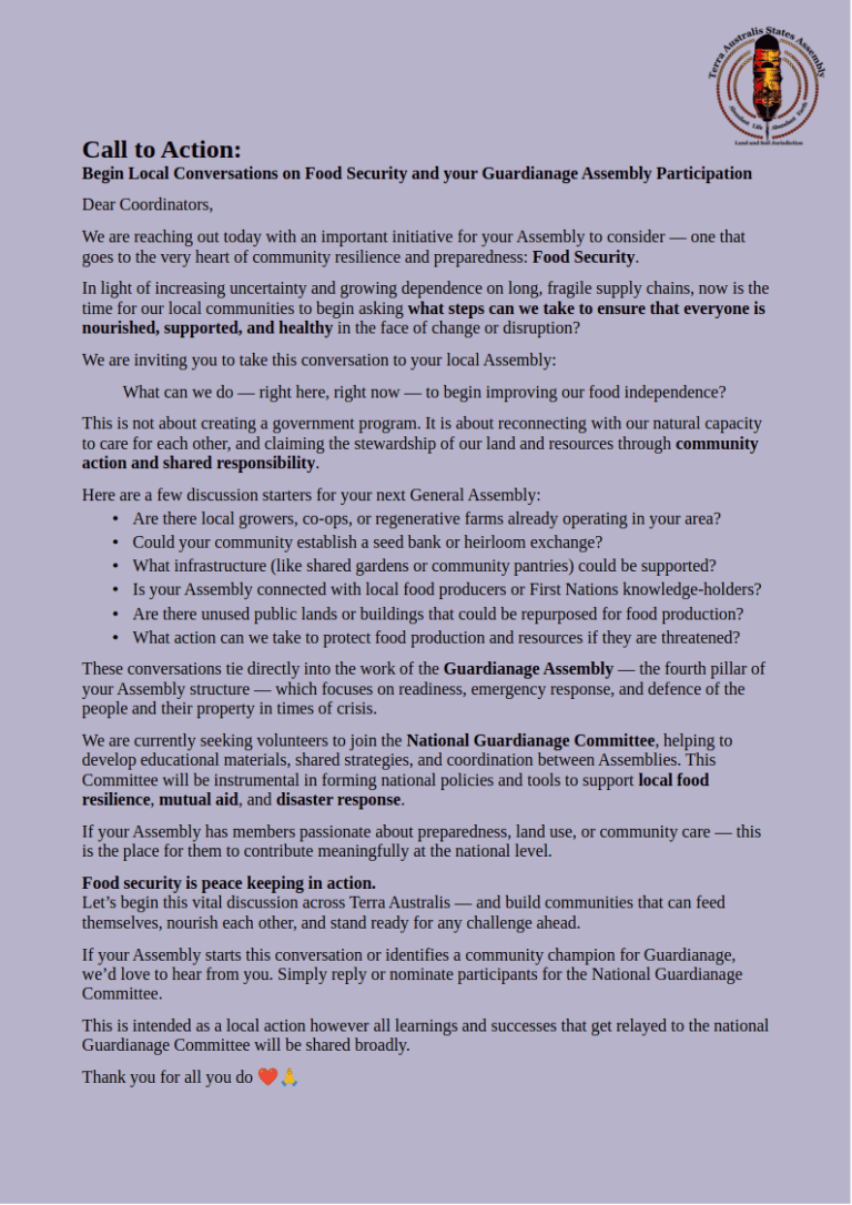 call to action food security 1.0